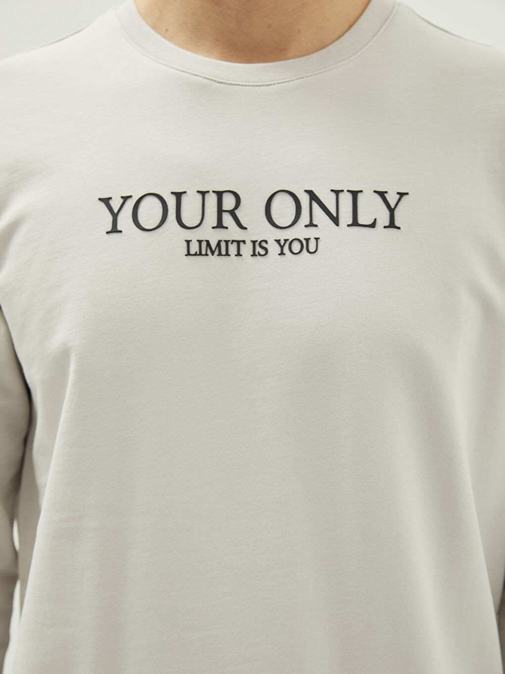 Bisiklet Yaka Uzun Kollu Baskılı Erkek Sweatshirt-3