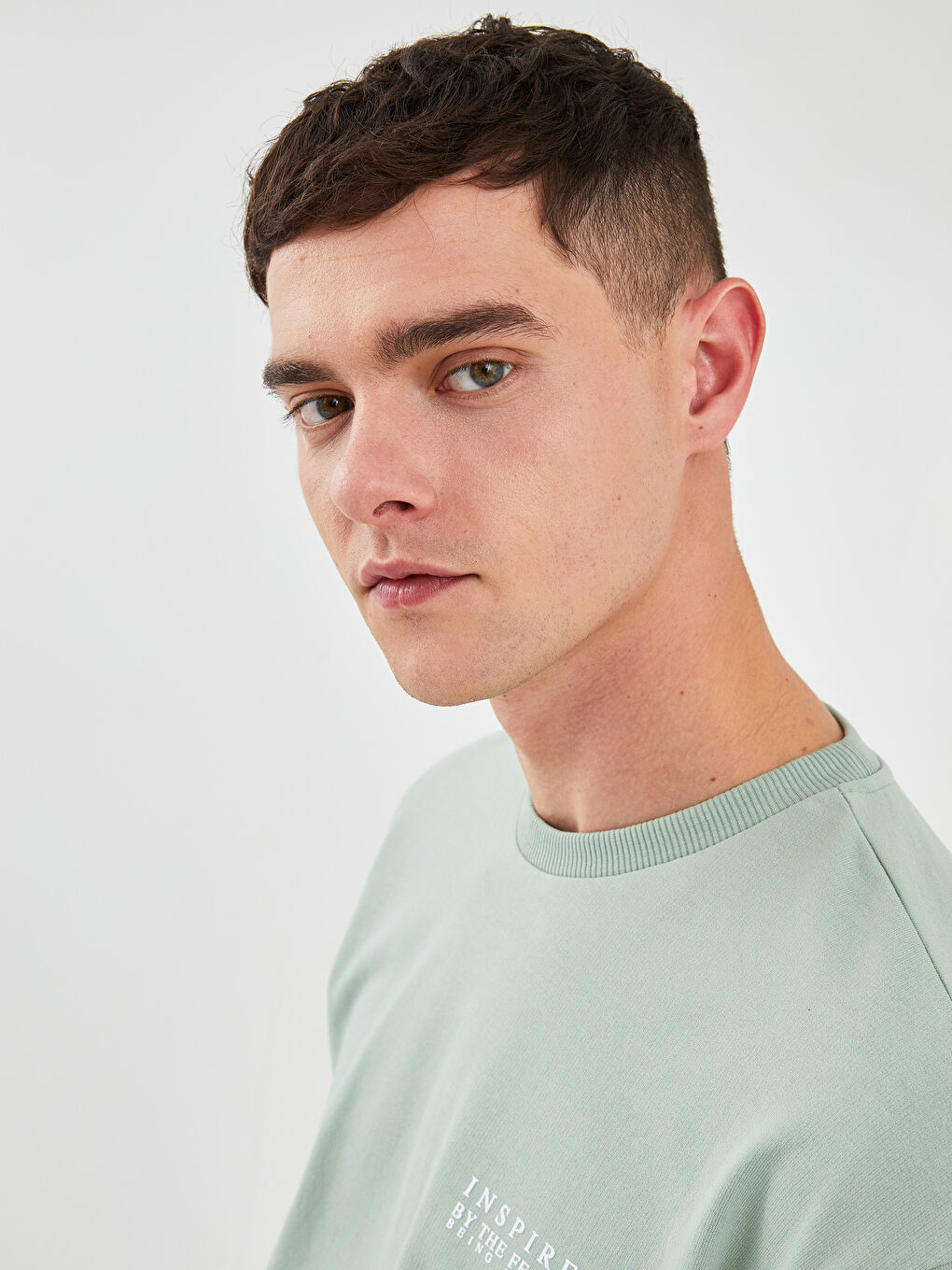 Oversize Crew Neck Long Sleeve Printed Men's Sweatshirt-1