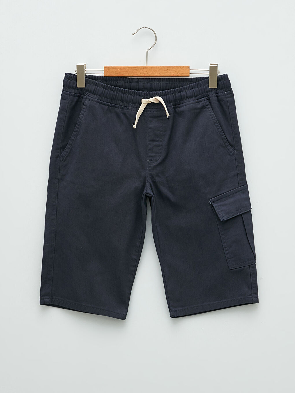 Short garçon basique en gabardine avec taille élastique