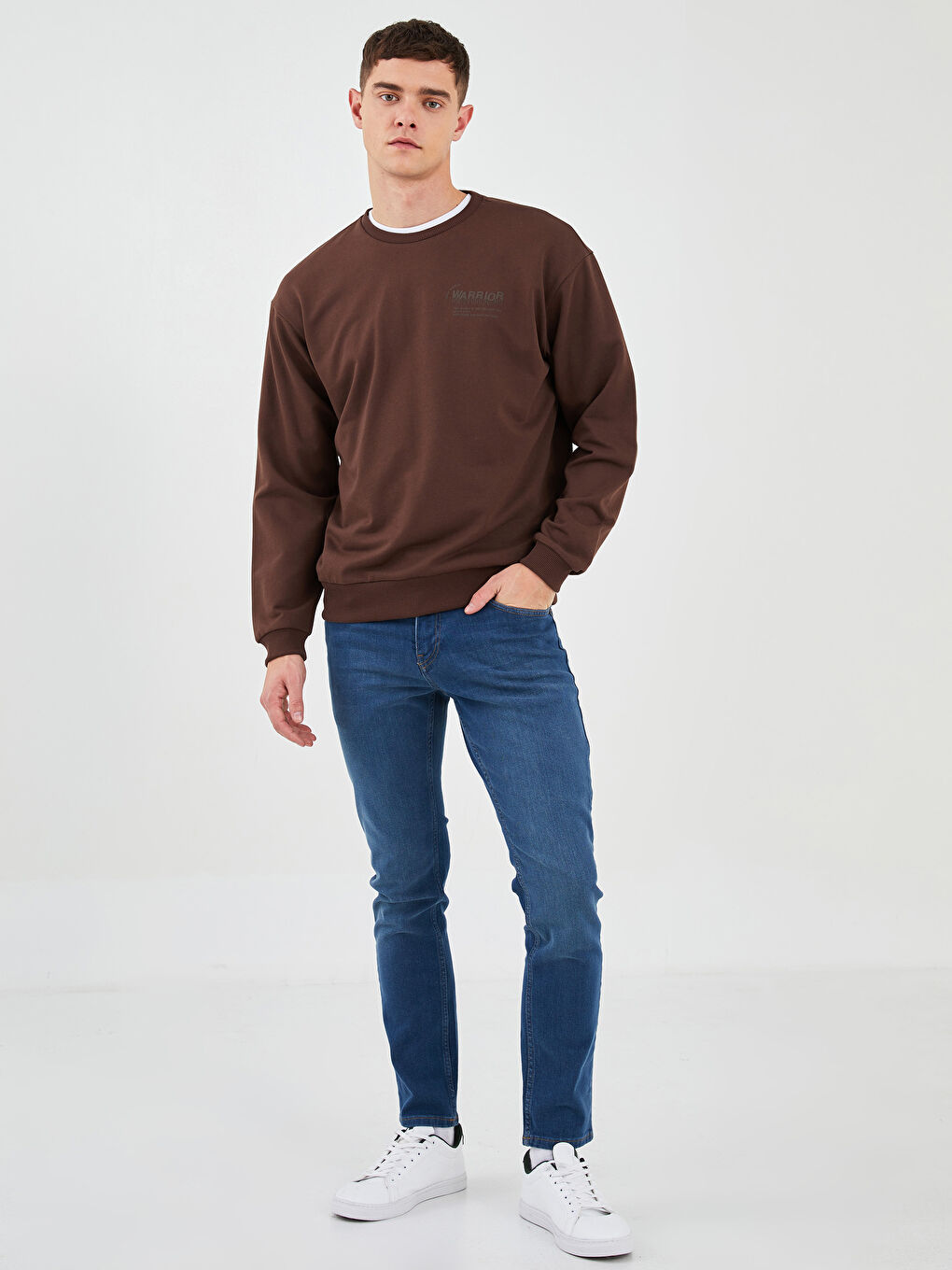 Crew Neck Long Sleeve Printed Men's Sweatshirt-2