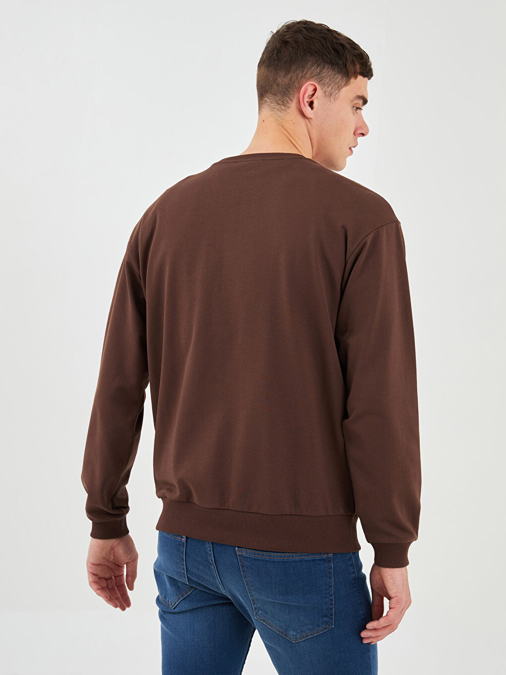 Crew Neck Long Sleeve Printed Men's Sweatshirt-4