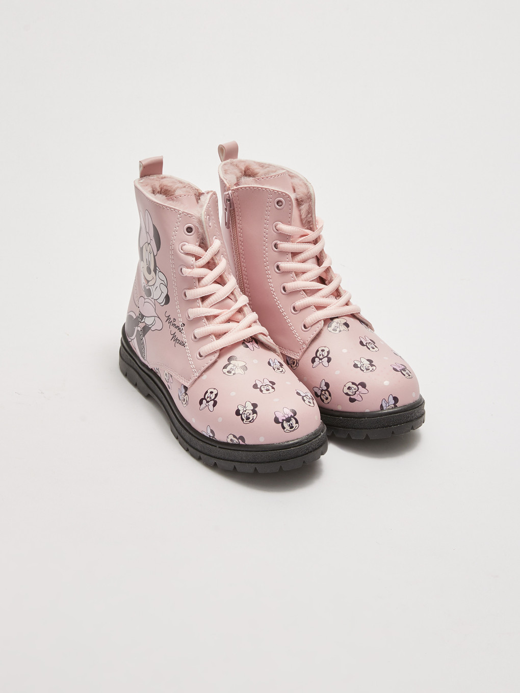  Bottes pour Filles à Semelle Épaisse en Similicuir Sous Licence Minnie Mouse