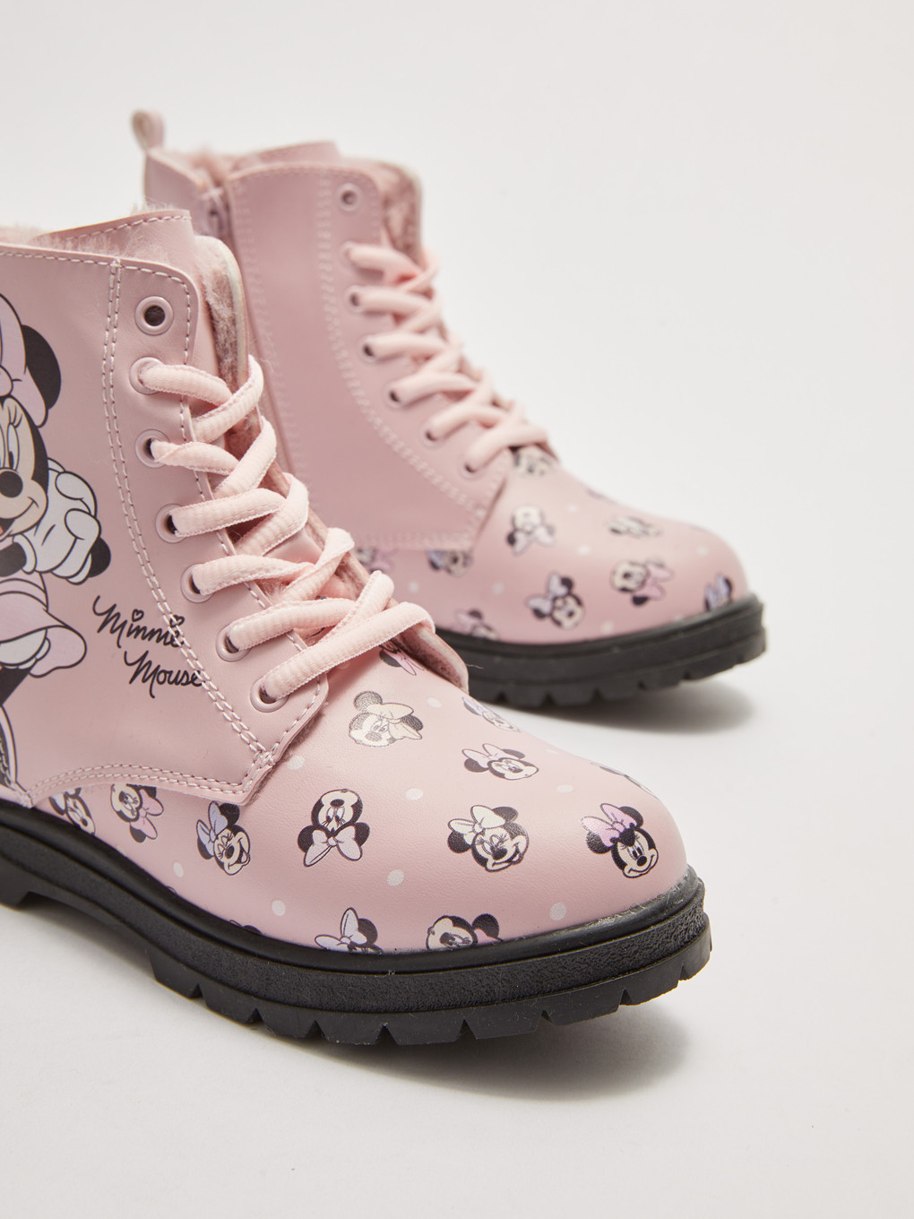 Bottes Pour Filles À Semelle Épaisse En Similicuir Sous Licence Minnie Mouse-2