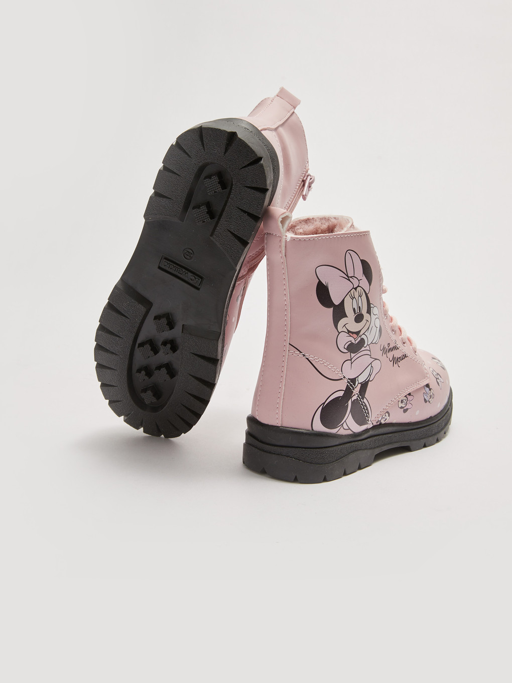 Bottes Pour Filles À Semelle Épaisse En Similicuir Sous Licence Minnie Mouse-3