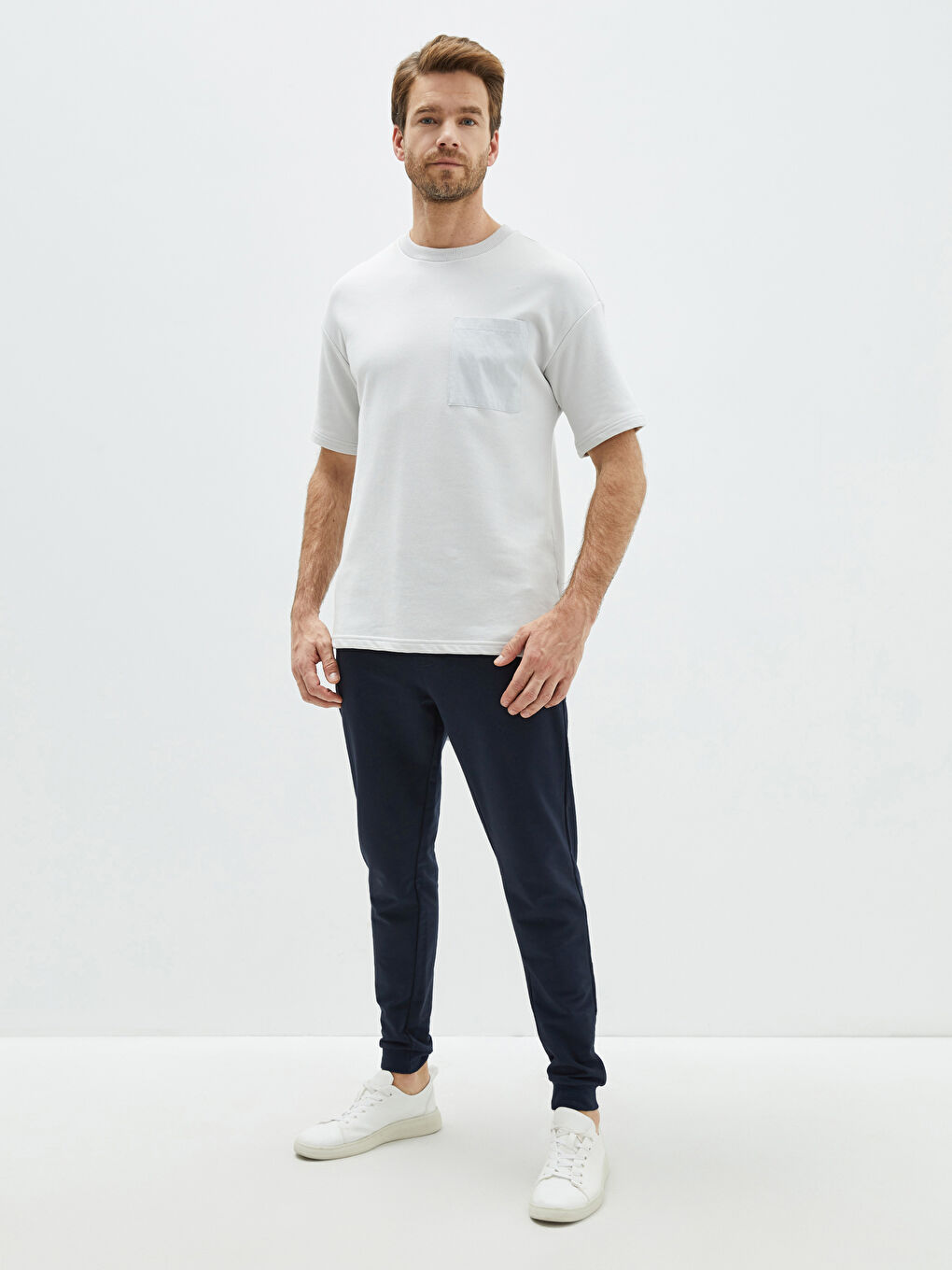 Lacivert Standart Kalıp Erkek Jogger Eşofman Altı-1