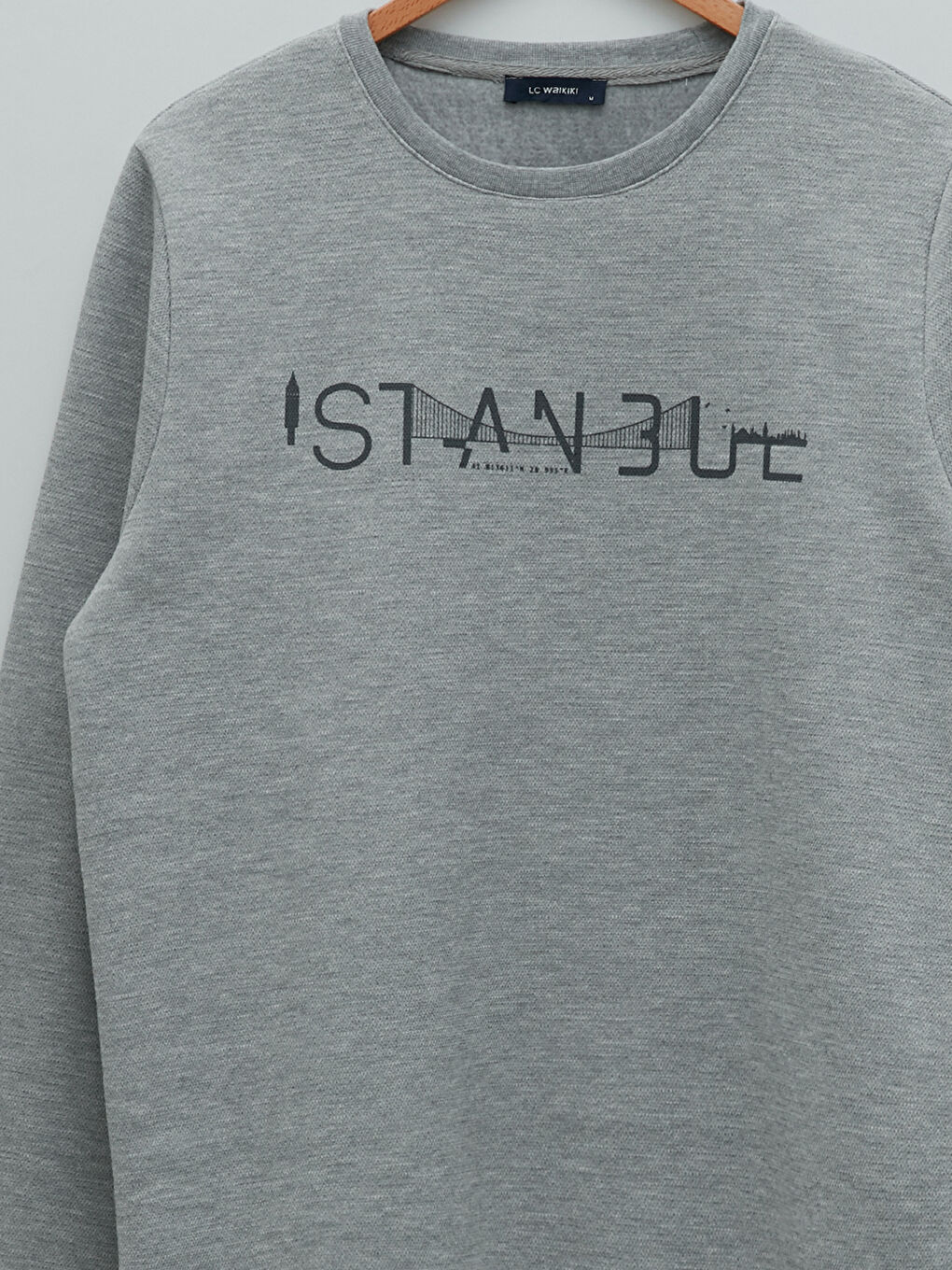 Crew Neck Long Sleeve İstanbul Printed Men's Sweatshirt-7