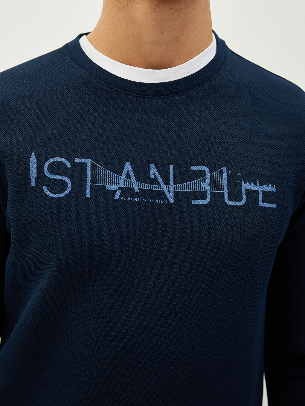 Crew Neck Long Sleeve İstanbul Printed Men's Sweatshirt-2