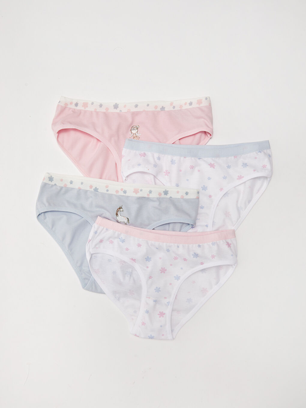 Chiloți din Bumbac Imprimați pentru Fete Pachet de 4