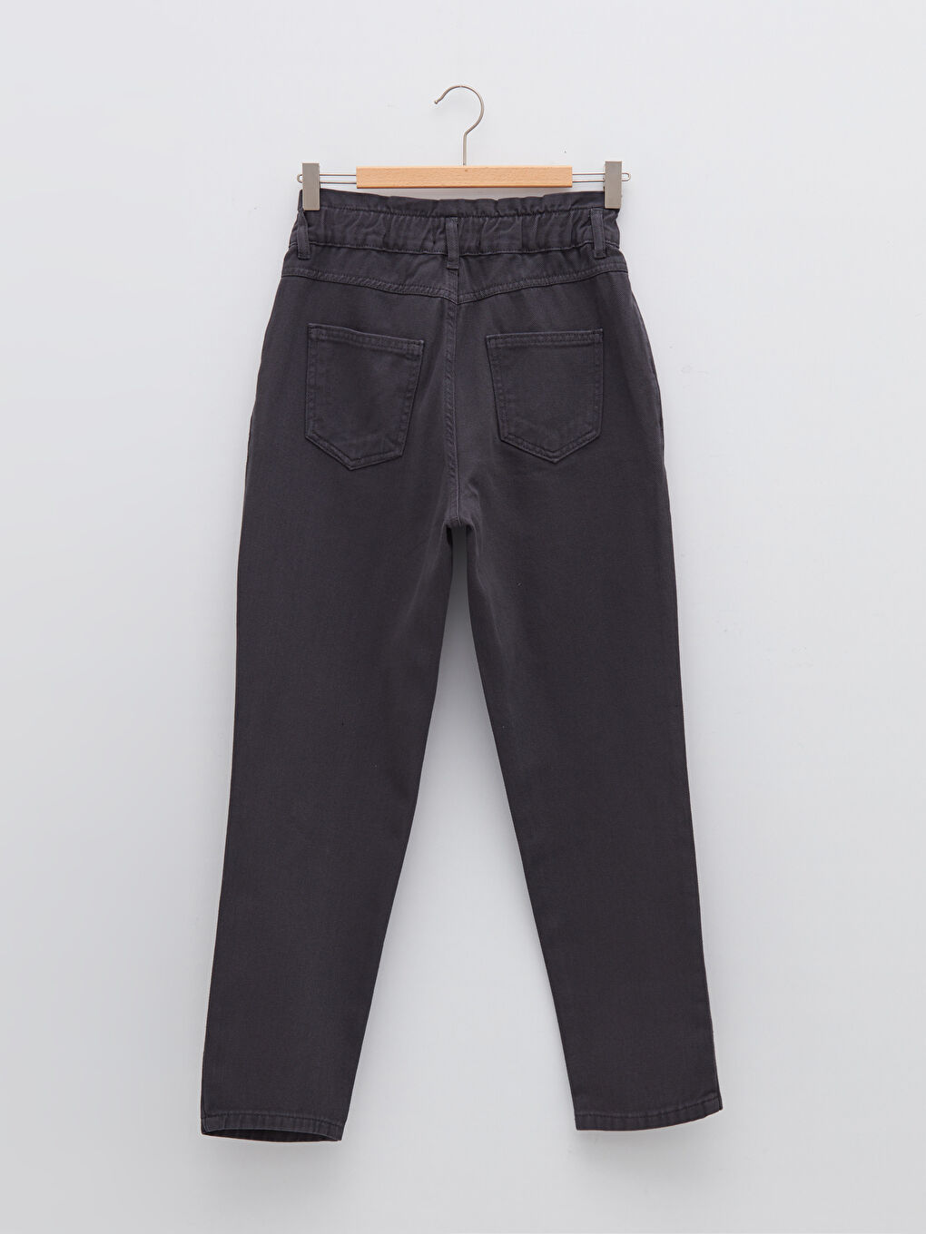 Elastic Waist Straight Comfortable Fit Gabardine Fabric Women's Harem Trousers-6