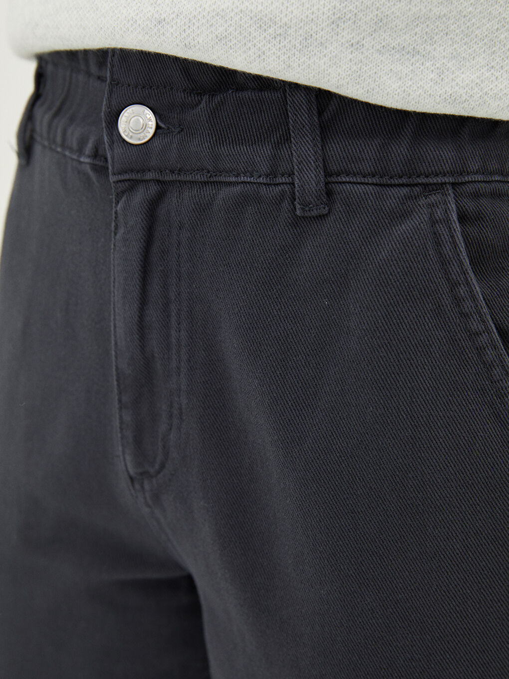 Elastic Waist Straight Comfortable Fit Gabardine Fabric Women's Harem Trousers-4