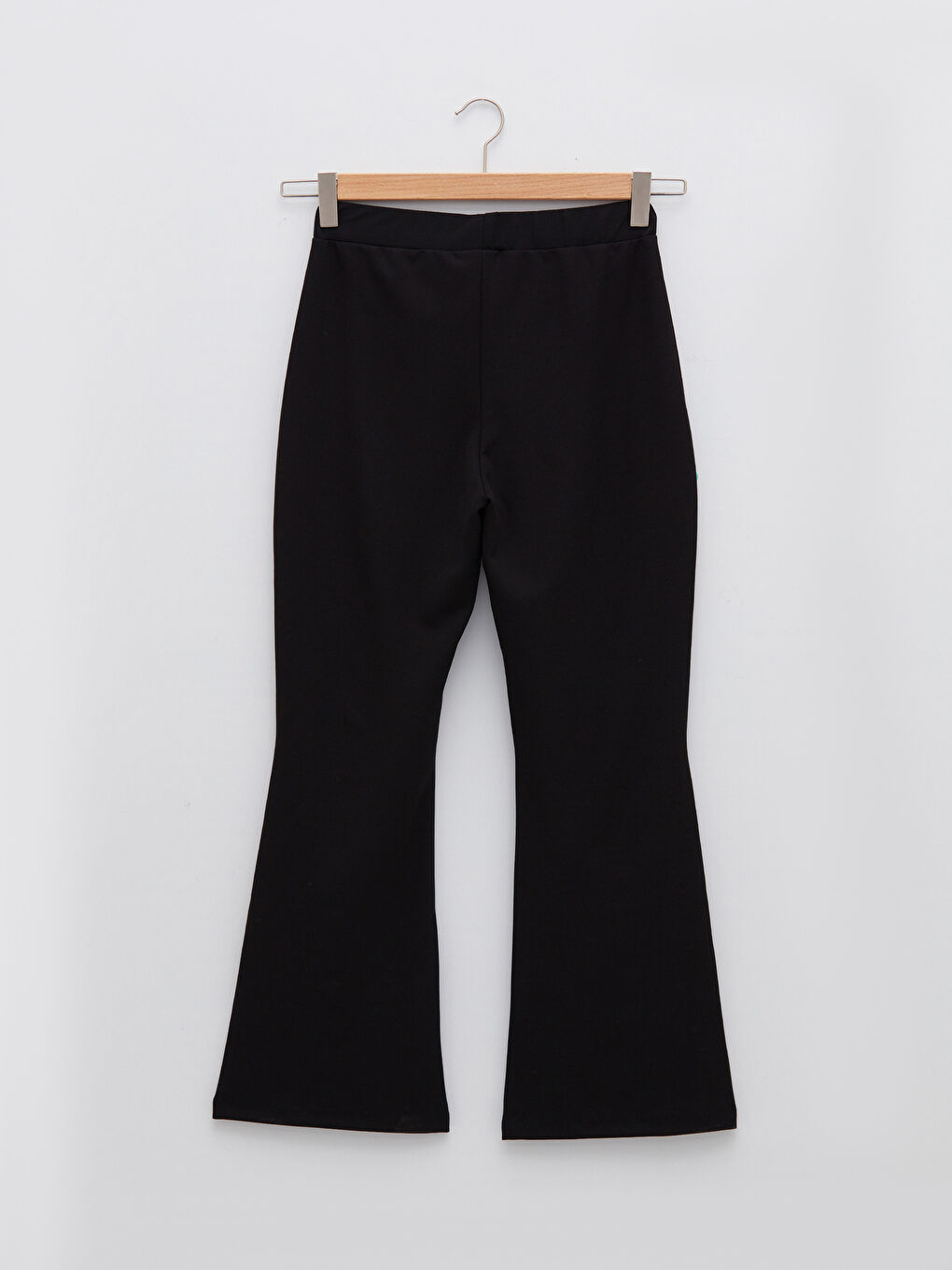 Pantalon Uni à Jambe Large avec Taille Élastiquée pour Femmes-11