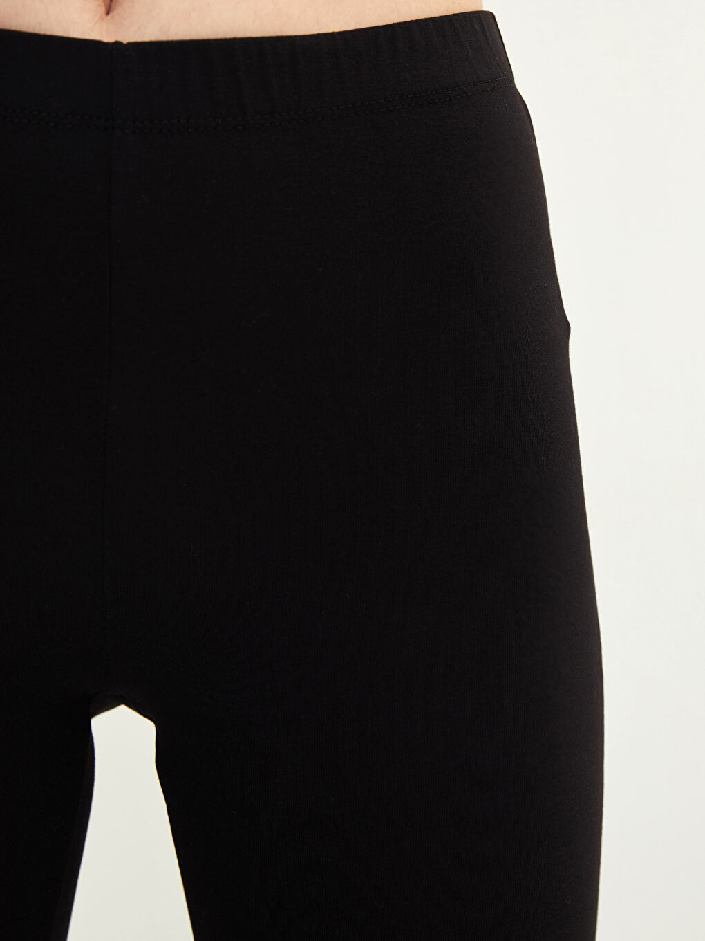 Damen Elastischer Bund Schlichte Kurze Leggings-3