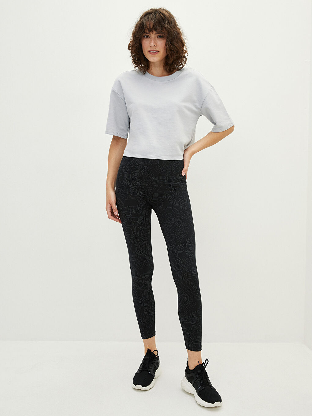 LCW Vision Elasticated Waist Patterned Women's Leggings -W1JI32Z8-LQJ
