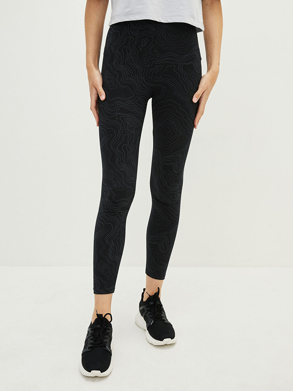LCW Vision Elasticated Waist Patterned Women's Leggings -W1JI32Z8-LQJ