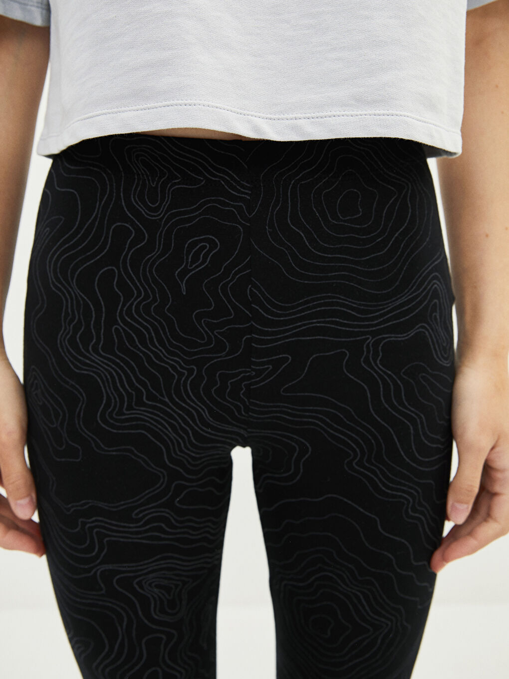 LCW Vision Elasticated Waist Patterned Women's Leggings -W1JI32Z8-LQJ