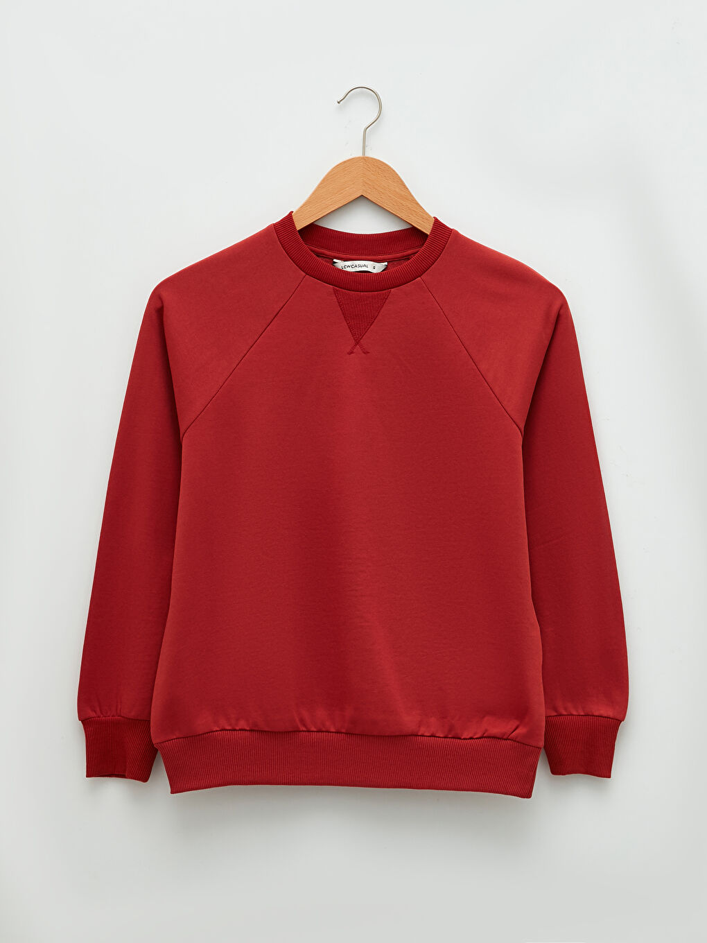 Kahverengi Bisiklet Yaka Düz Uzun Kollu Kadın Sweatshirt-6