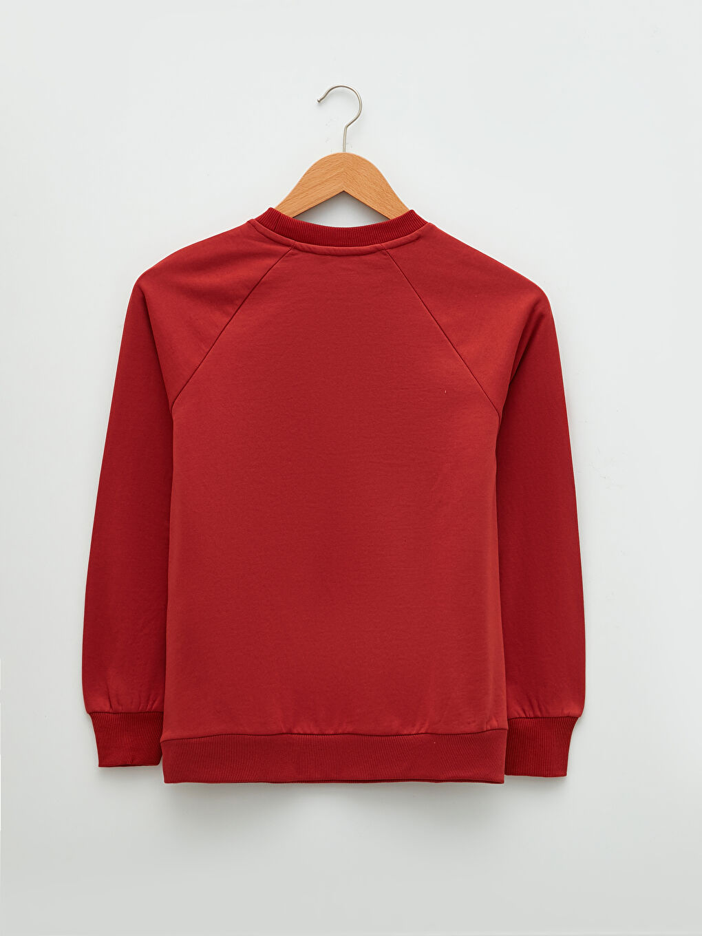 Kahverengi Bisiklet Yaka Düz Uzun Kollu Kadın Sweatshirt-7