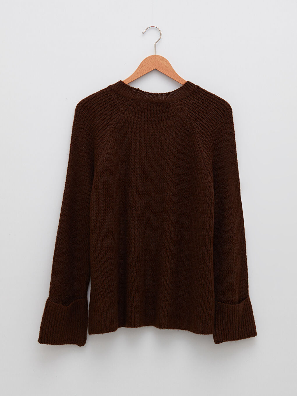 Crew Neck Plain Long Sleeve Women's Knitwear Sweater-6