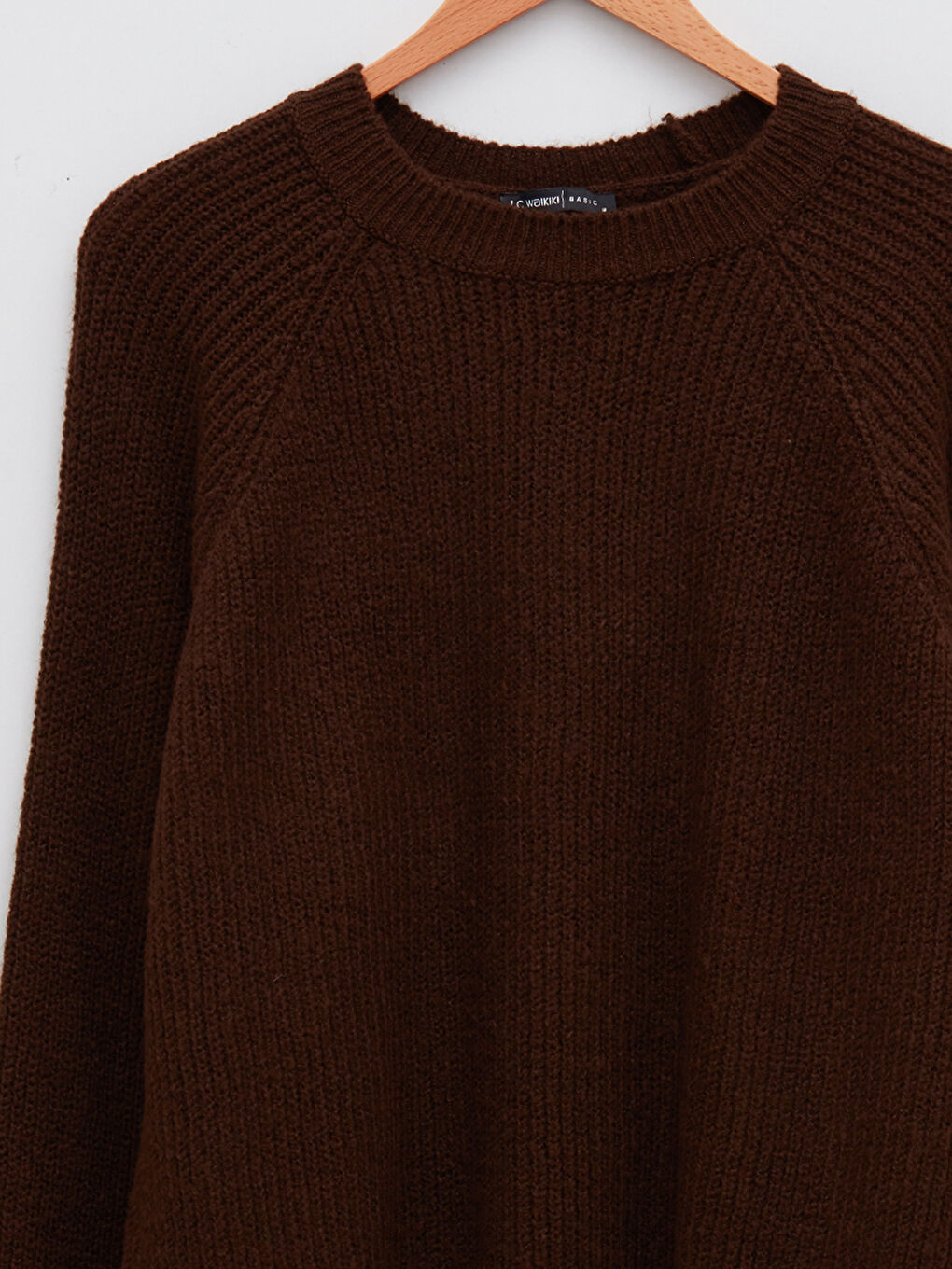 Crew Neck Plain Long Sleeve Women's Knitwear Sweater-7