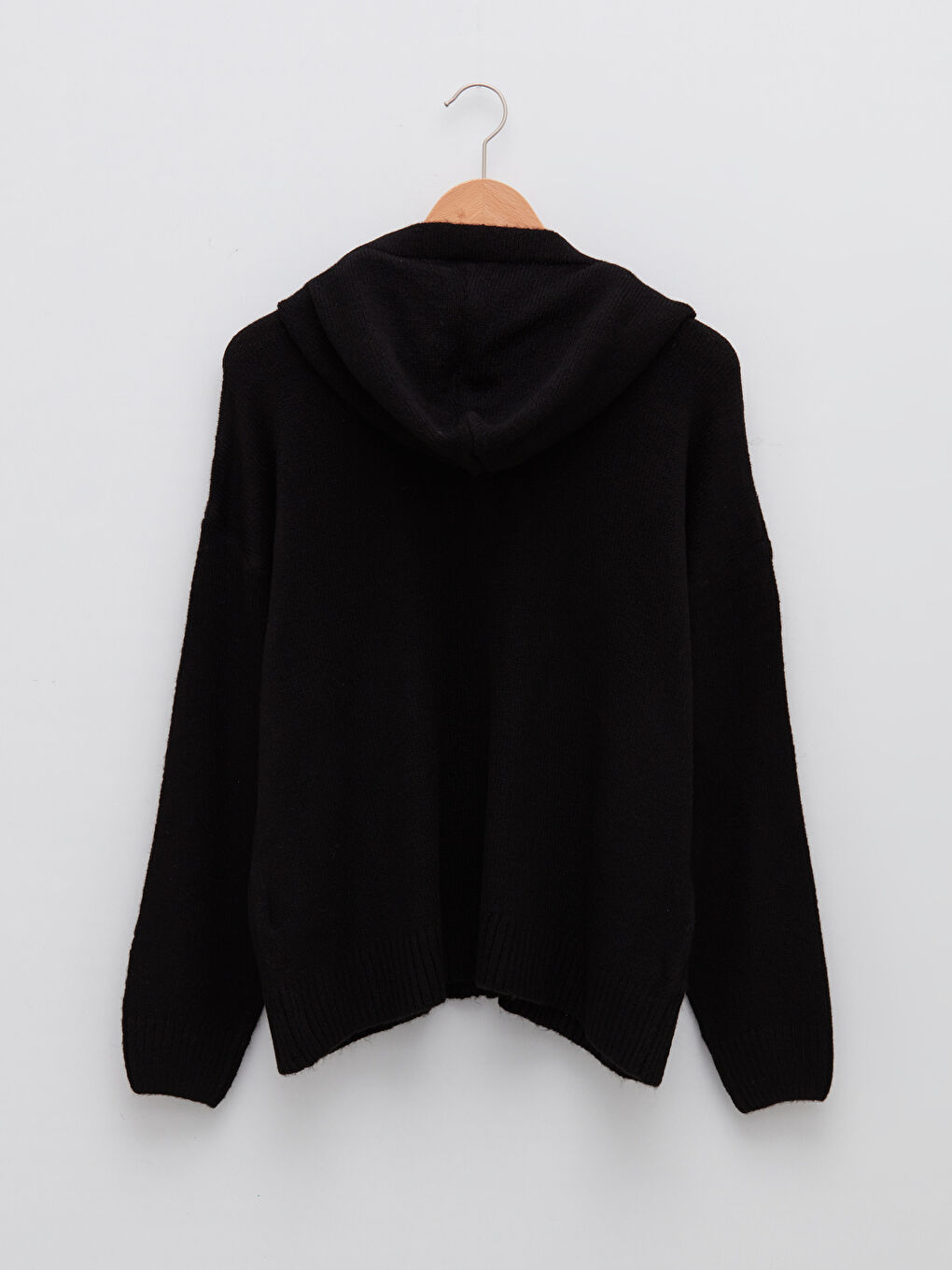 Hooded Plain Long Sleeve Women's Knitwear Cardigan-6