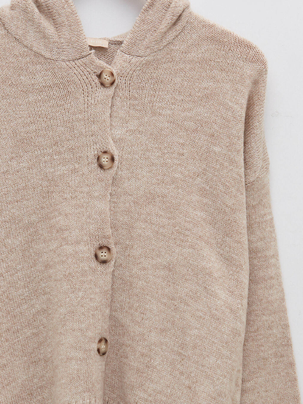 LCWAIKIKI Basic Cardigan für Damen mit Kapuze, langen Ärmeln und schlichtem Muster -W1JI56Z8-DCY