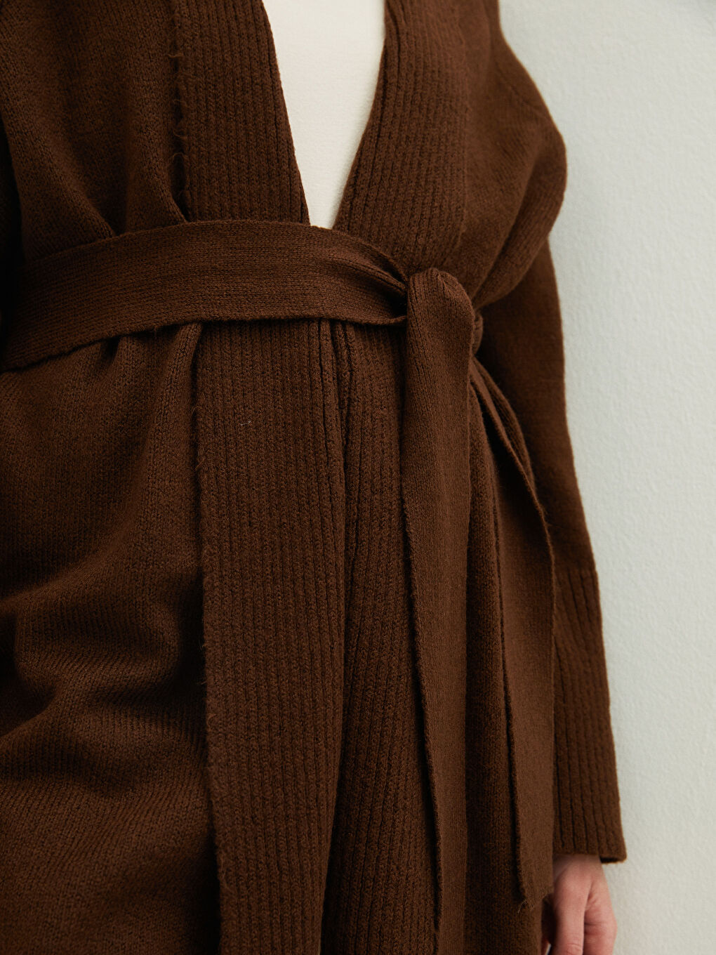 Double Breasted Collar Straight Long Sleeve Women's Knitwear Cardigan-4