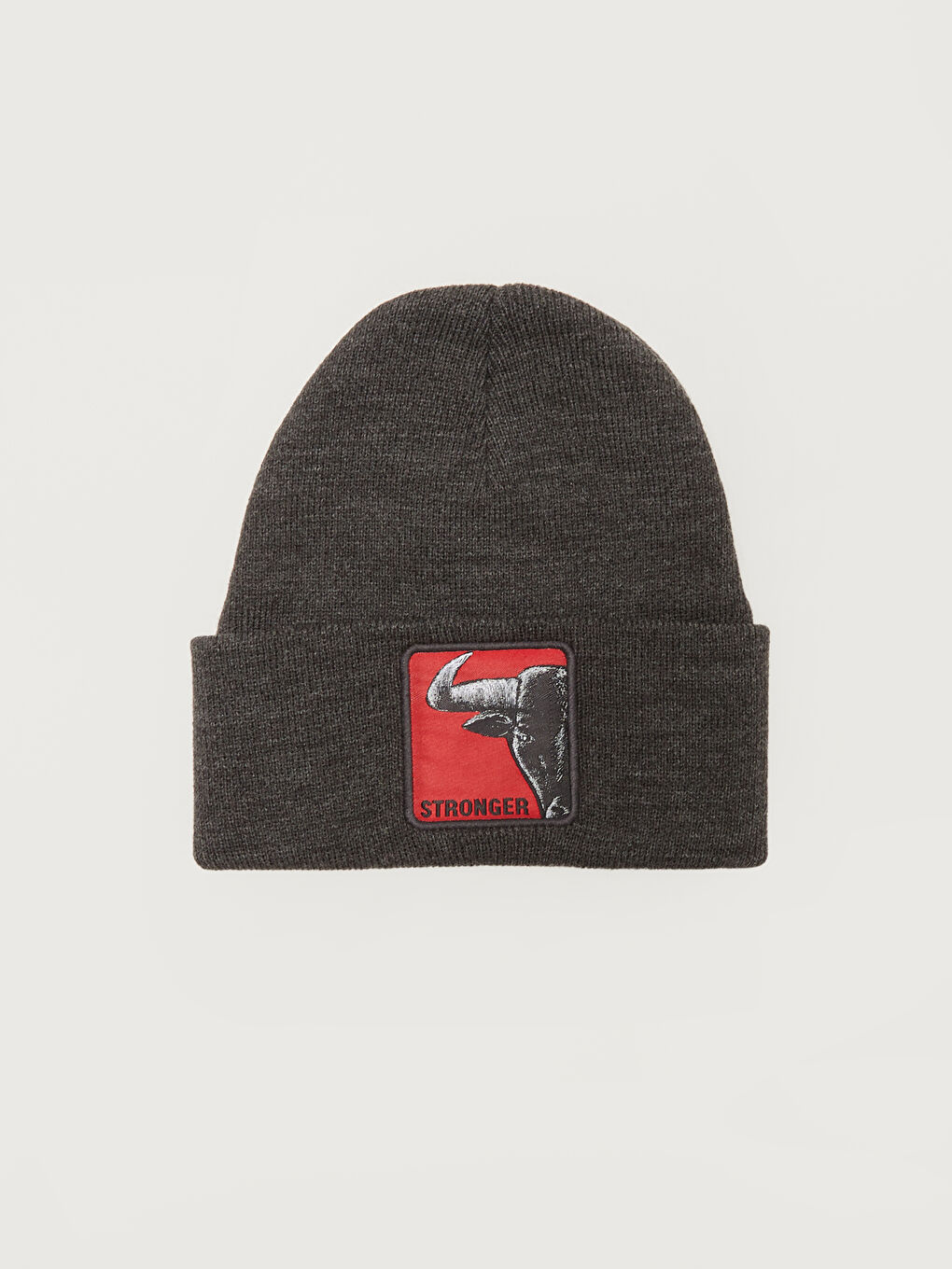 Animal Figure Embroidered Mens Tricot Beanie-1