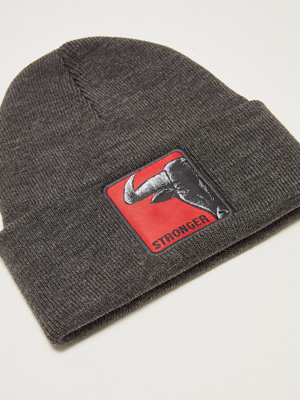 Animal Figure Embroidered Mens Tricot Beanie-2