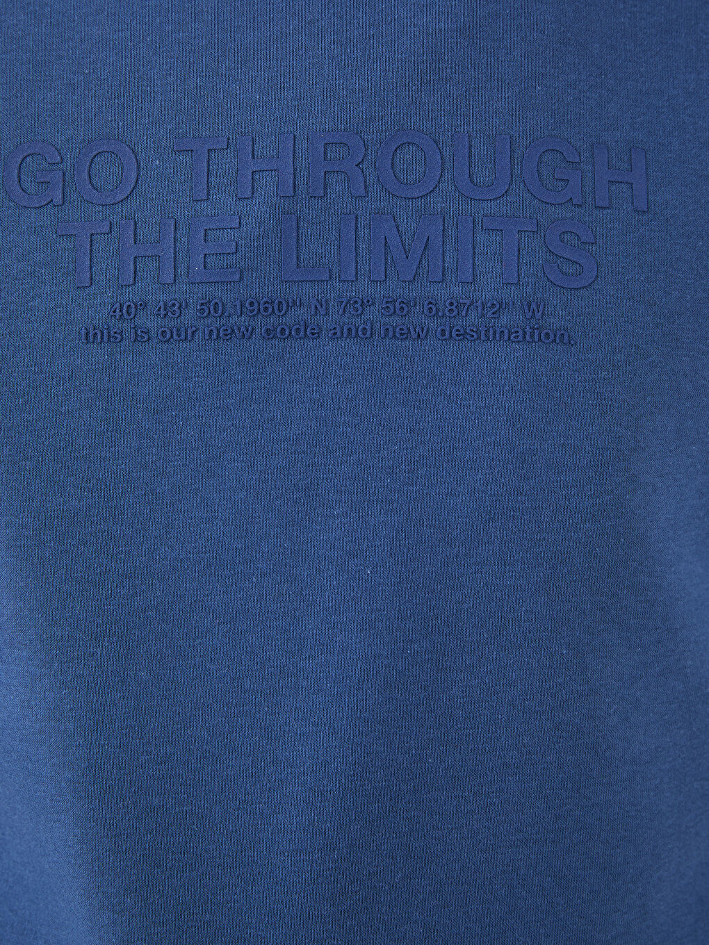 İndigo Uzun Kollu Baskılı Erkek Hoodie-2