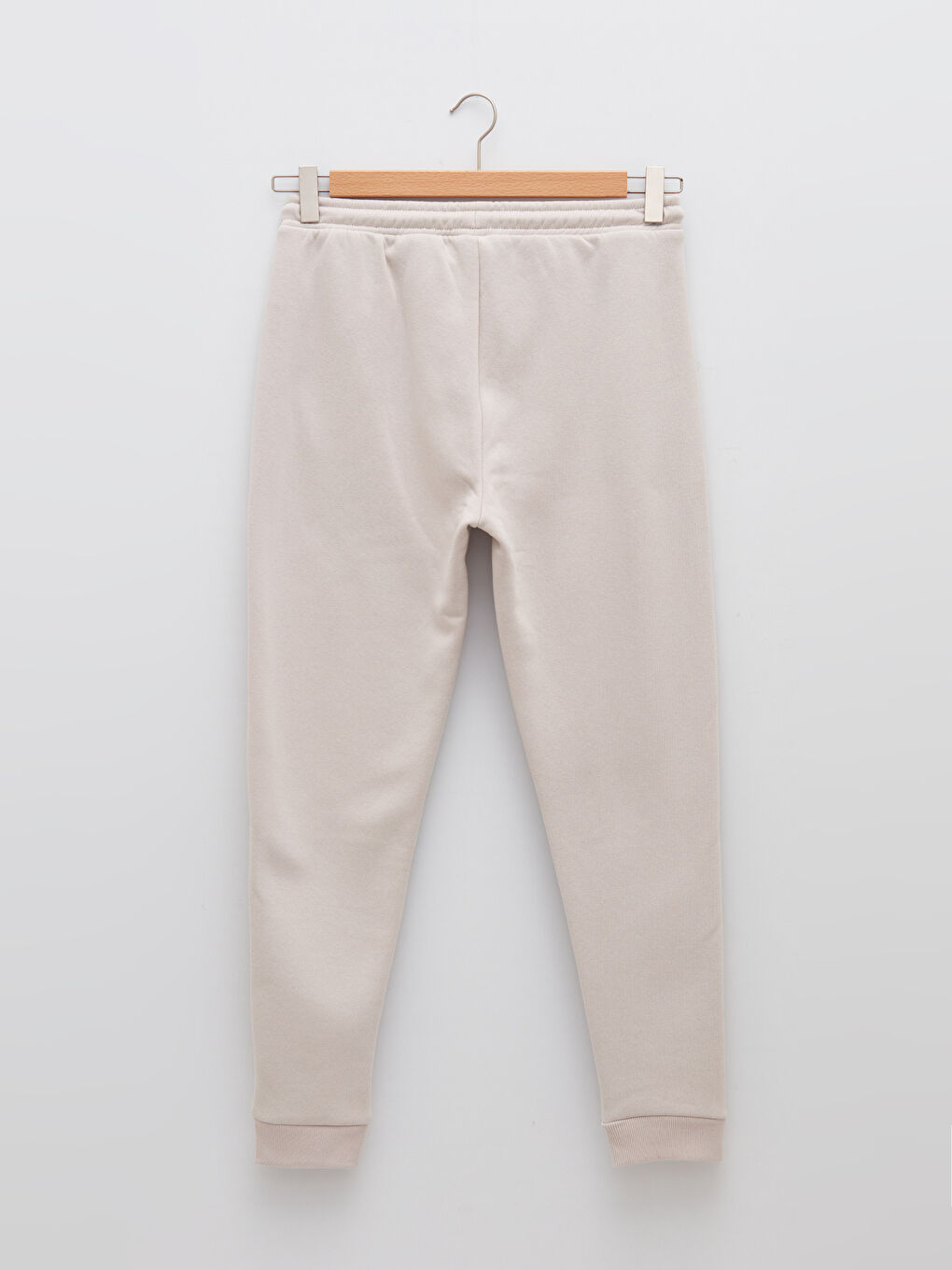 Bej Standart Kalıp Erkek Kalın Jogger Eşofman Altı-6