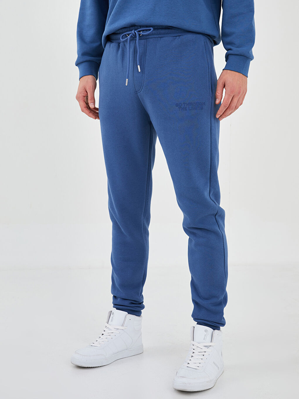 İndigo Standart Kalıp Erkek Kalın Jogger Eşofman Altı-3