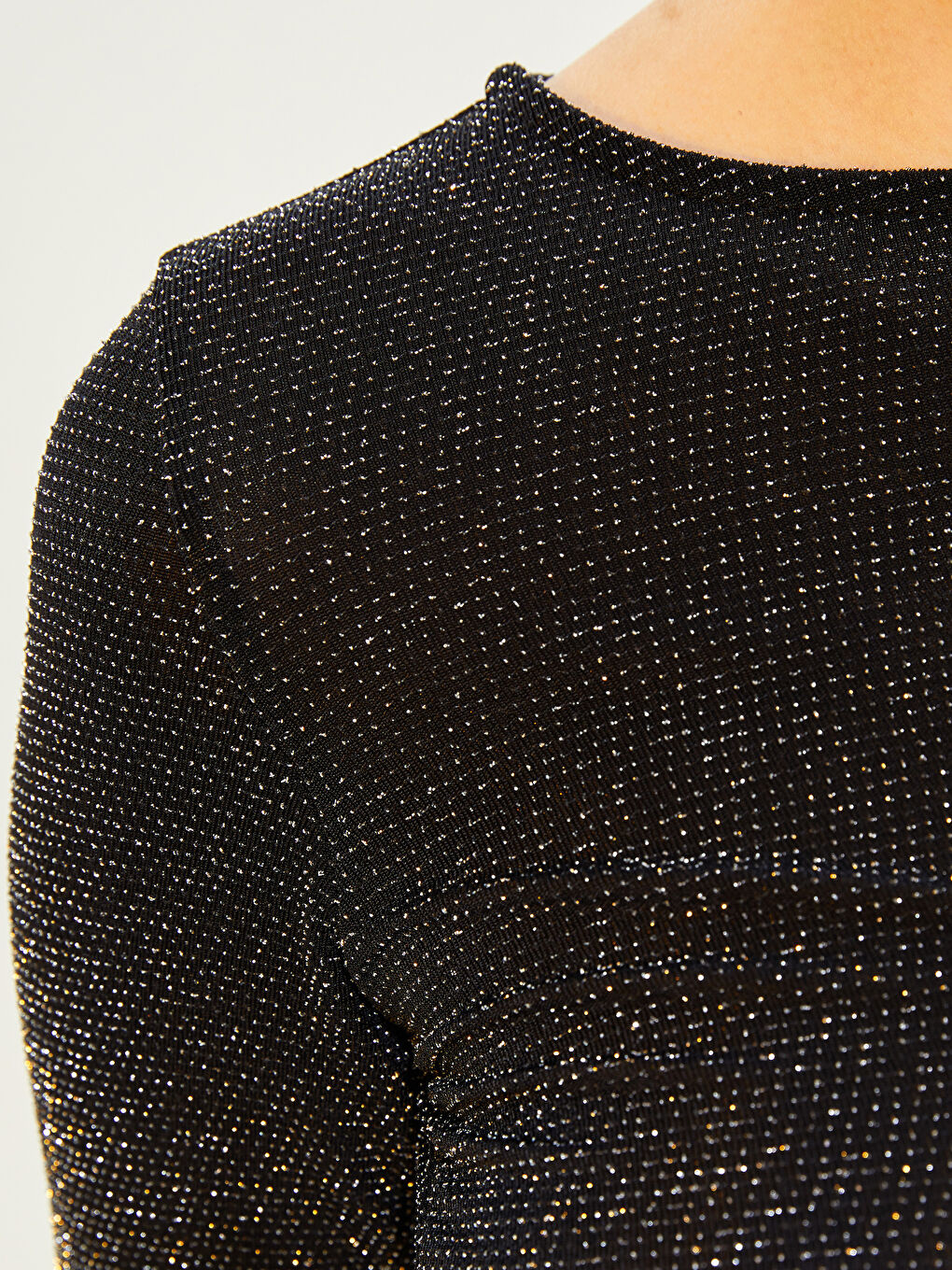 LCW Vision Crew Neck Shiny Look Long Sleeve Women's Blouse -W1JJ17Z8-RQN