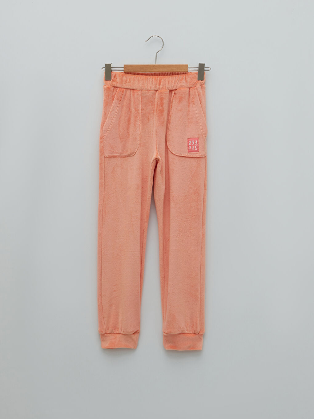 LCW Kids Basic Velvet Girl Jogger Sweatpants With Elastic Waist -W1JJ21Z4-FHX