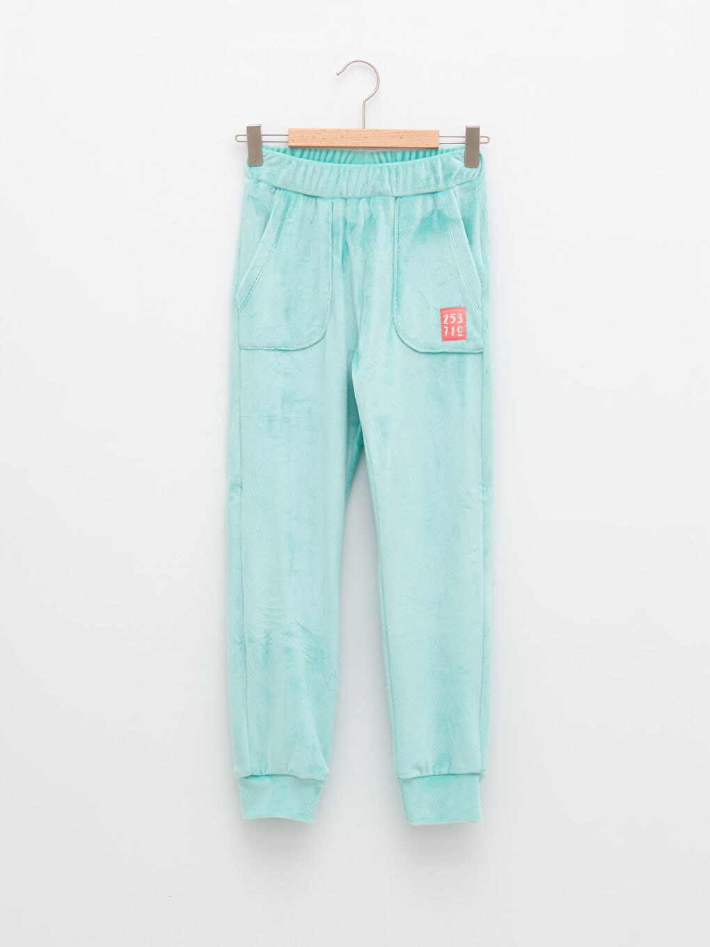 Basic Velvet Girl Jogger Sweatpants With Elastic Waist