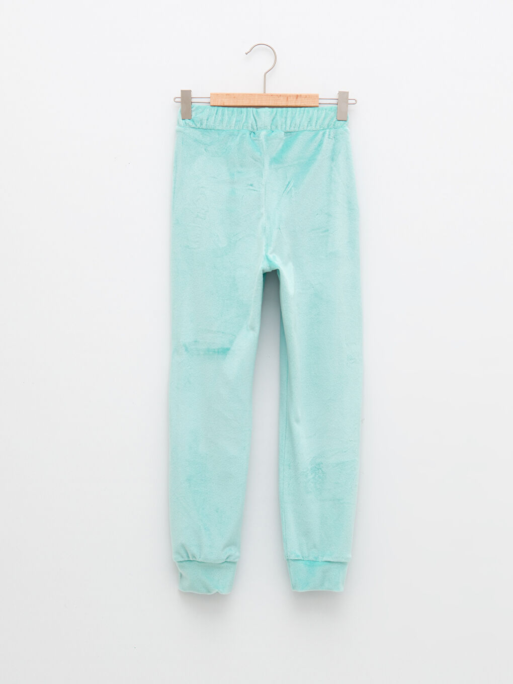 Basic Velvet Girl Jogger Sweatpants With Elastic Waist-1