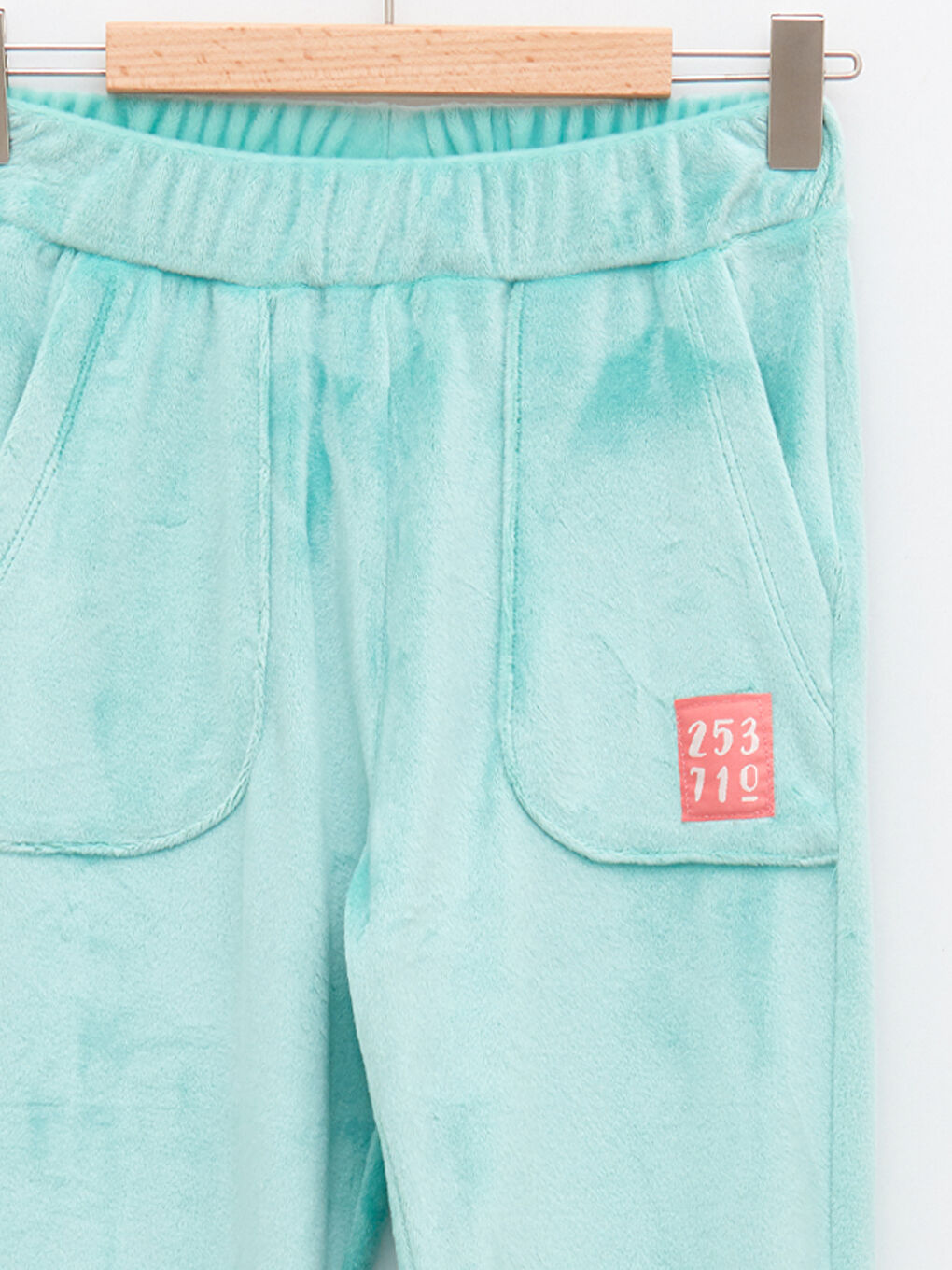 Basic Velvet Girl Jogger Sweatpants With Elastic Waist-2