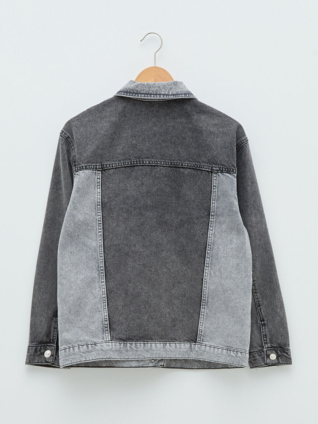 Shirt Collar Color Block Long Sleeve Women's Rodeo Jean Jacket-6