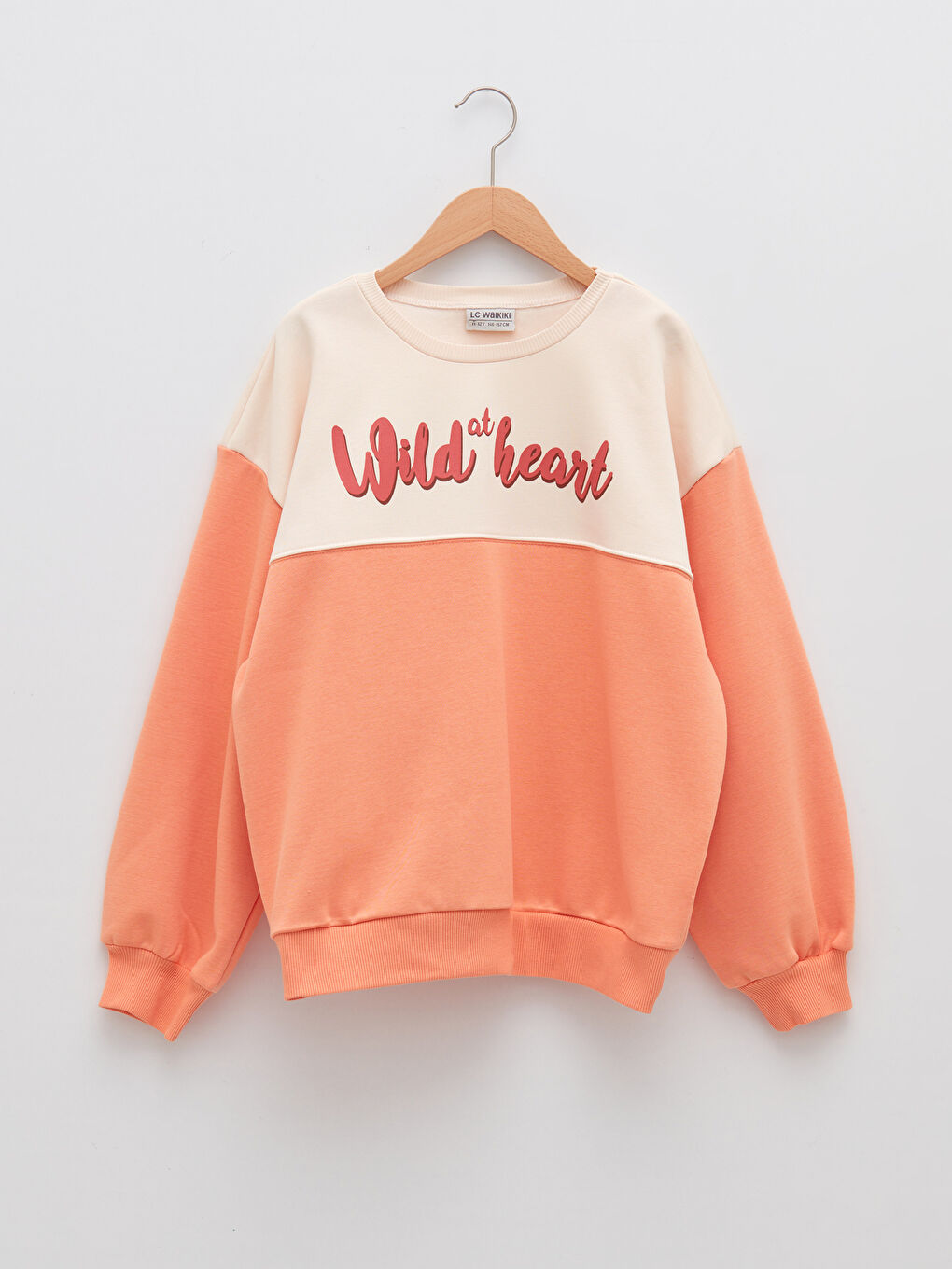 Crew Neck Printed Long Sleeve Girls' Sweatshirt