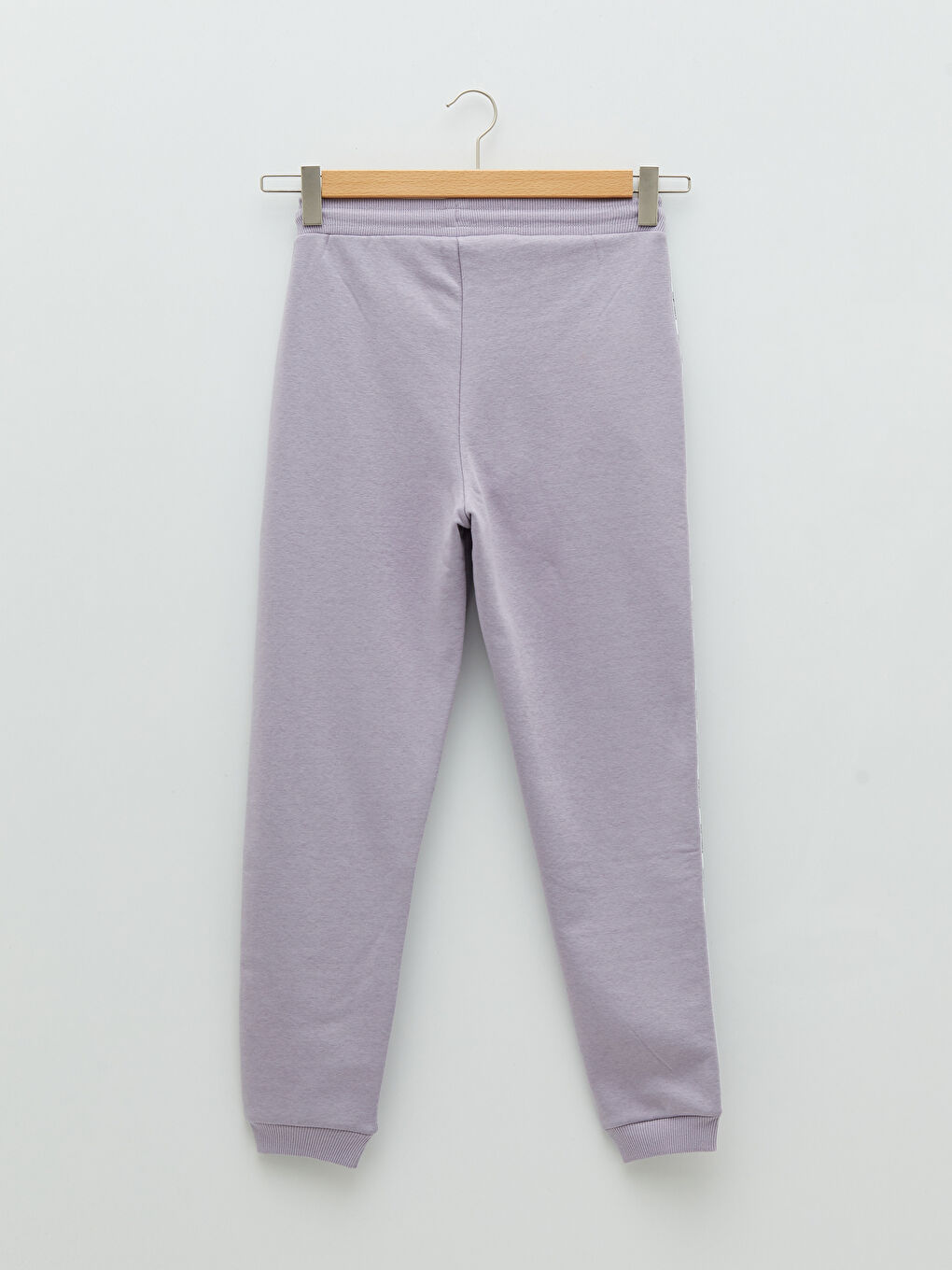 Lila Beli Lastikli Yazı Baskılı Kadın Jogger Eşofman Altı-7