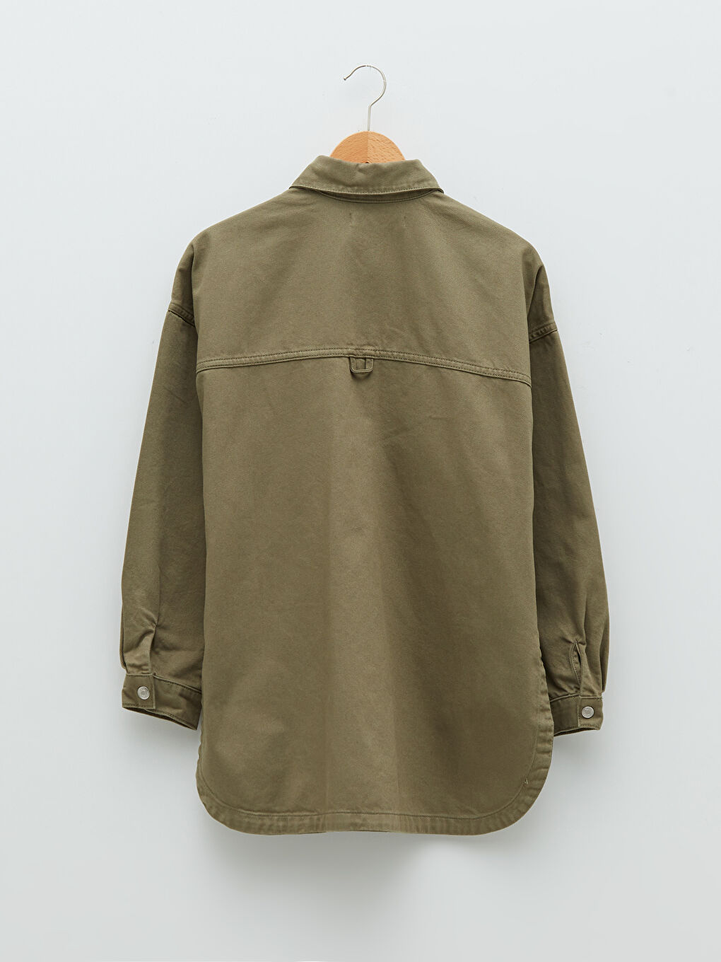 Jachetă Cămașă Damă Din Blugi Cu Buzunare Și Nasturi Croială Regular-5