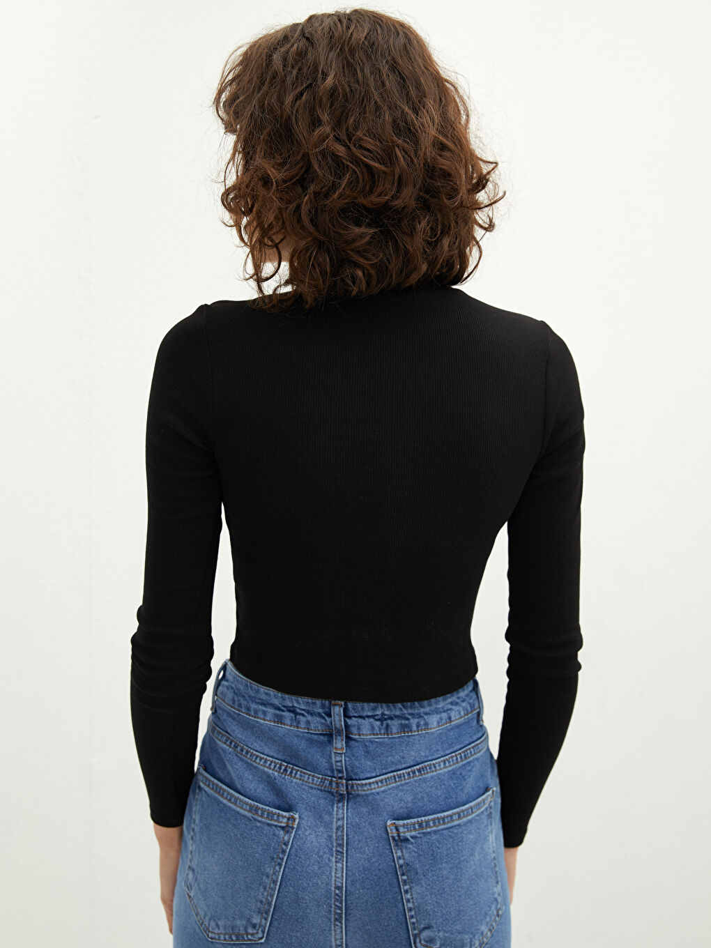 LCW Vision Stehkragen Langarm Bauchfreies Top für Damen -W1JJ96Z8-RQN