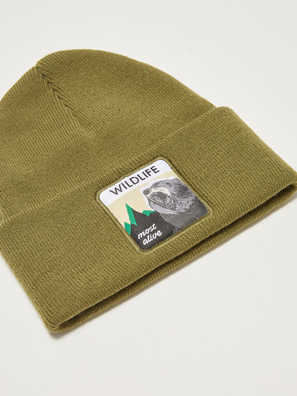 Animal Figure Embroidered Mens Tricot Beanie-2