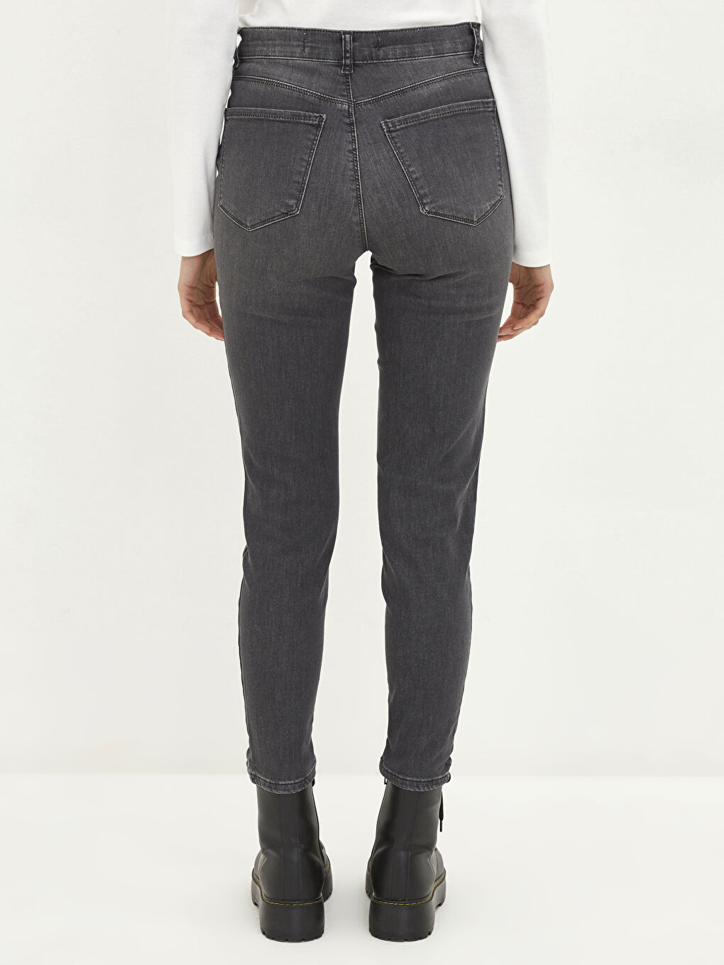 Gri Mercury Skinny Fit Cep Detaylı Kadın Jean Pantolon-4