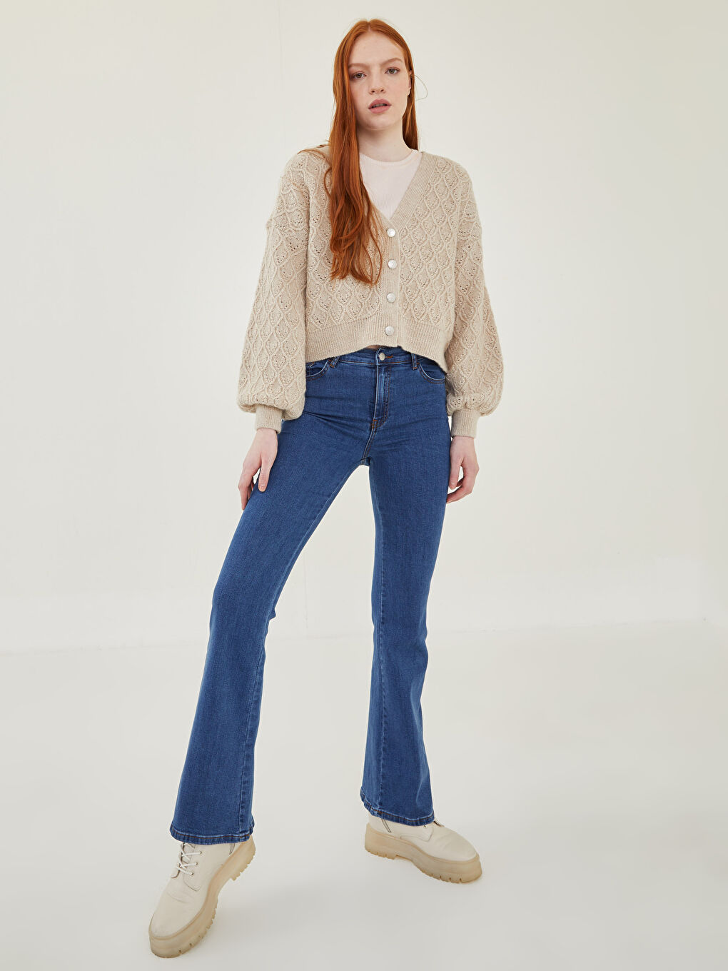 High Waist Mars Flare Women's Jeans-1