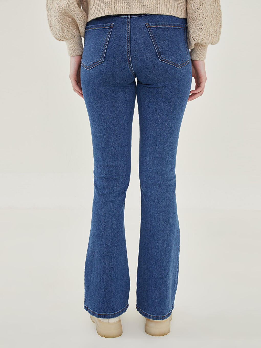 High Waist Mars Flare Women's Jeans-4