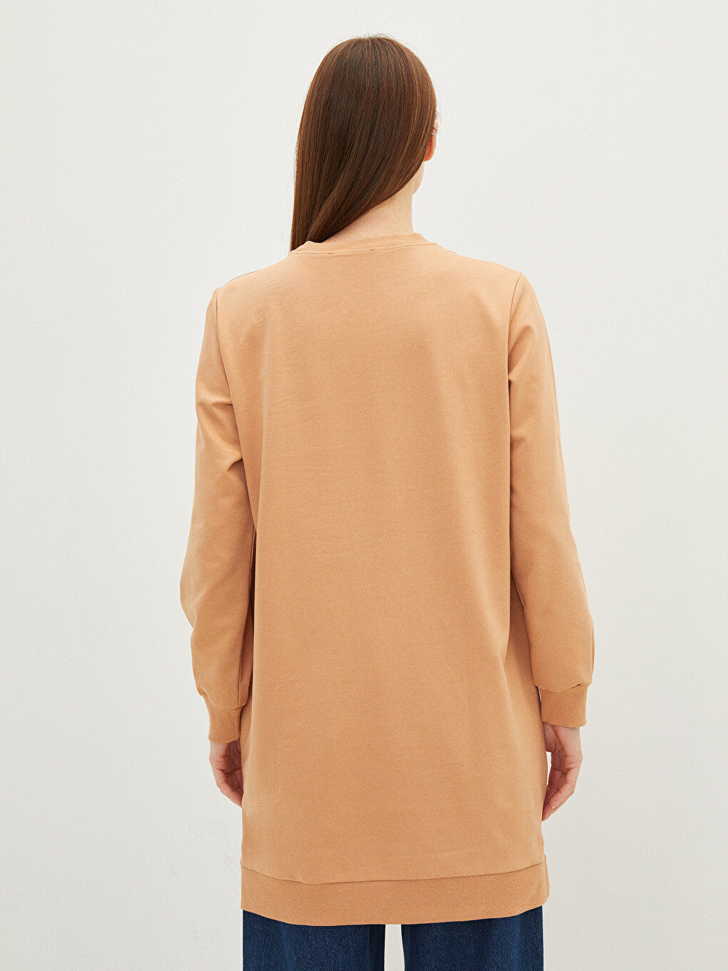 Crew Neck Printed Long Sleeve Women's Sweatshirt Tunic-4