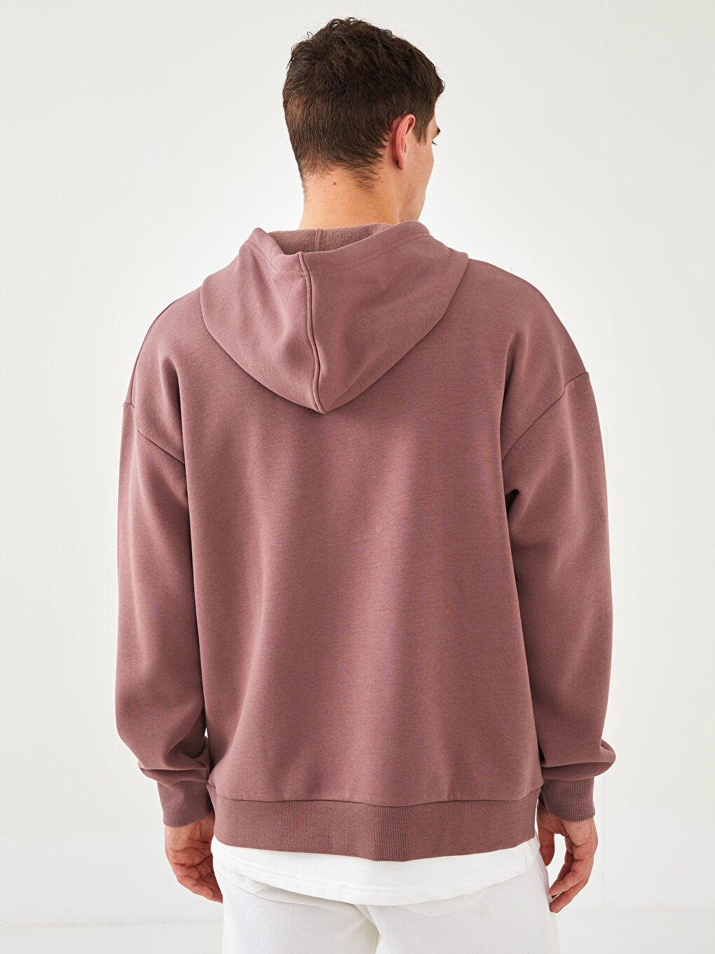 Kapuzen-Strickjacke für Herren mit Print und Reißverschluss und langen Ärmeln-4