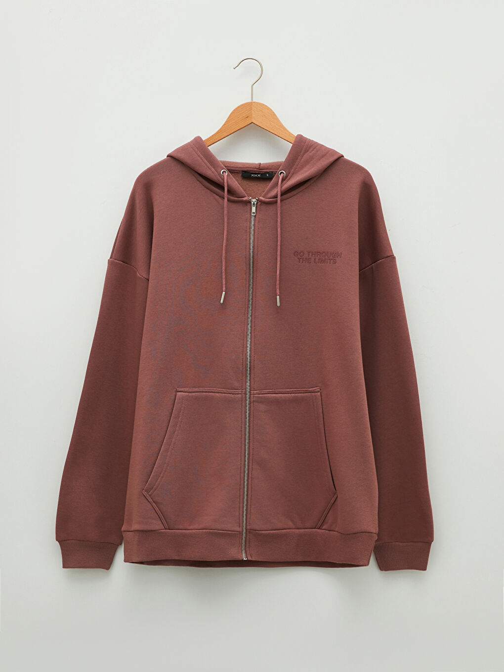 Kapuzen-Strickjacke für Herren mit Print und Reißverschluss und langen Ärmeln-5