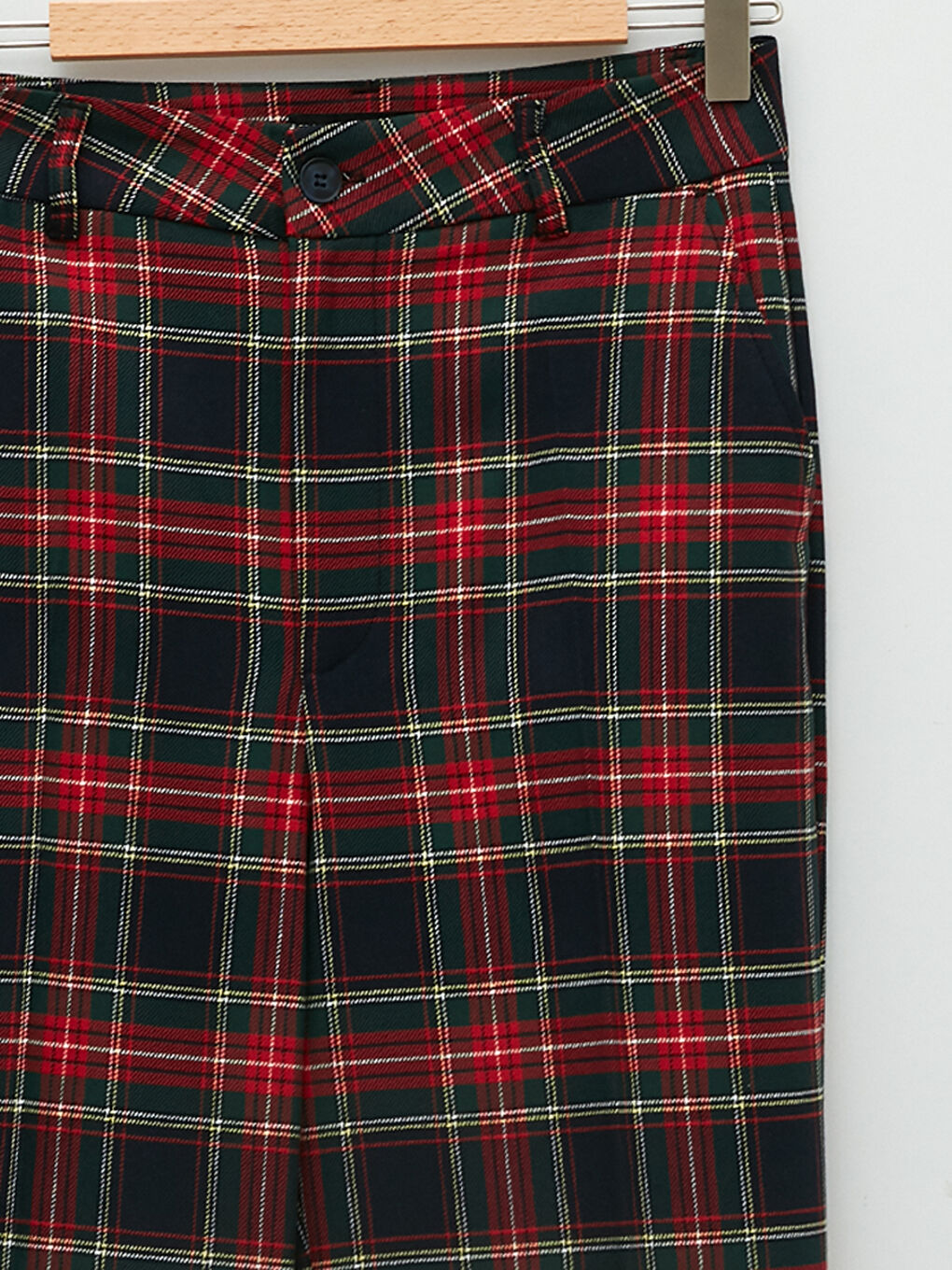 Брюки Женские с Нормальной Талией Стандартного Кроя в Клетку-7