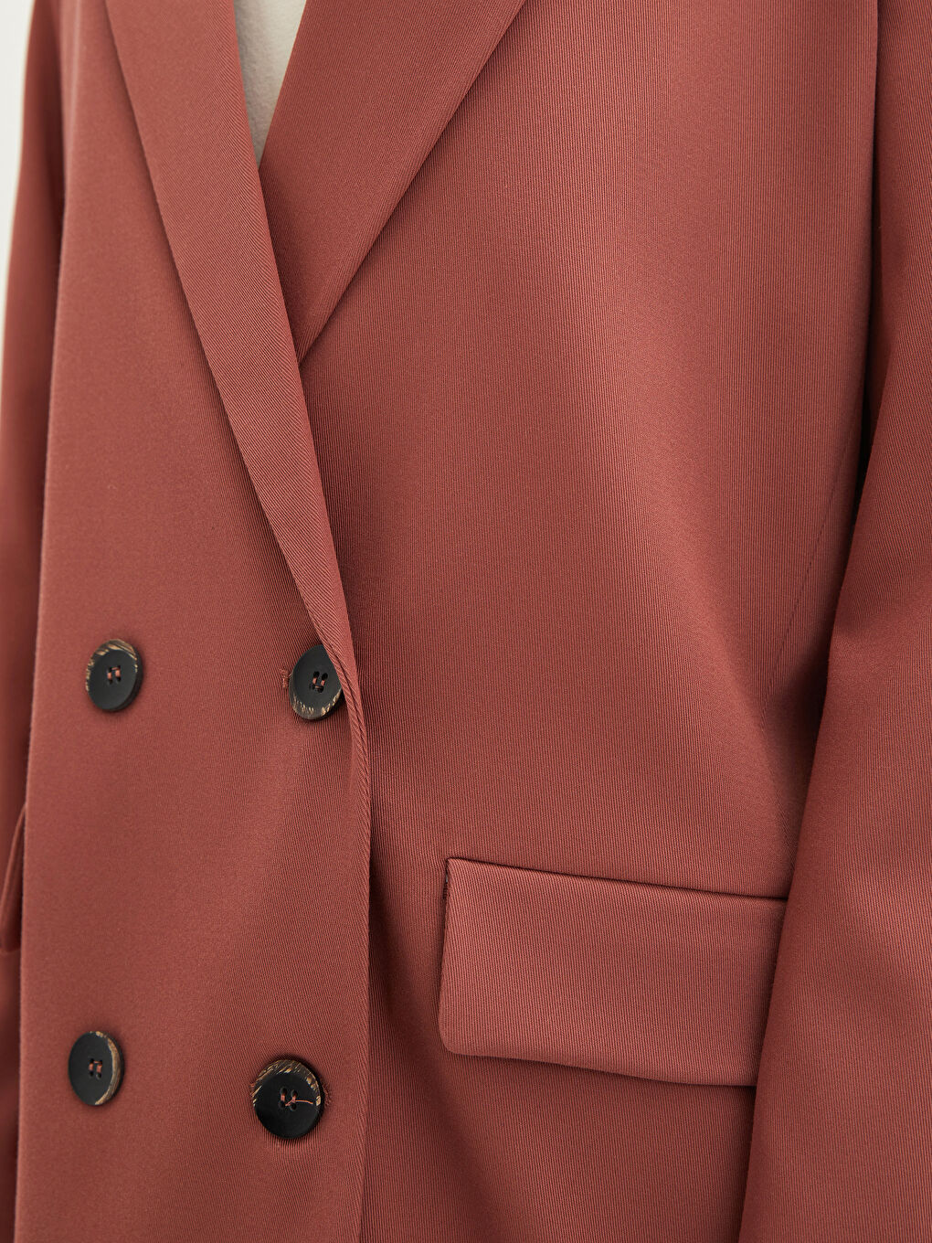 Front Button Closure Long Sleeve Women's Blazer Jacket-2